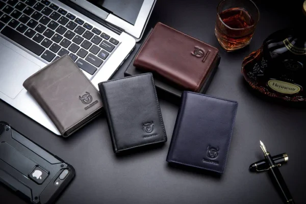 BULLCAPTAIN Men Leather Wallet RFID Blocking Bifold Wallets Multi Credit Card Holder - Image 9